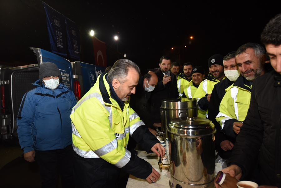 Ulaştıran ekibe, şantiyede moral ziyareti