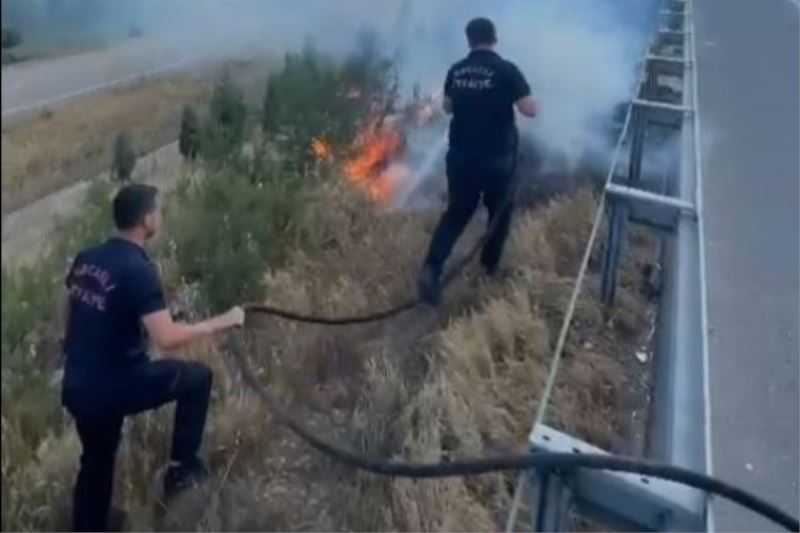 Muğla’dan dönen Kocaeli İtfaiyesi İzmir’de bir yangına müdahale etti