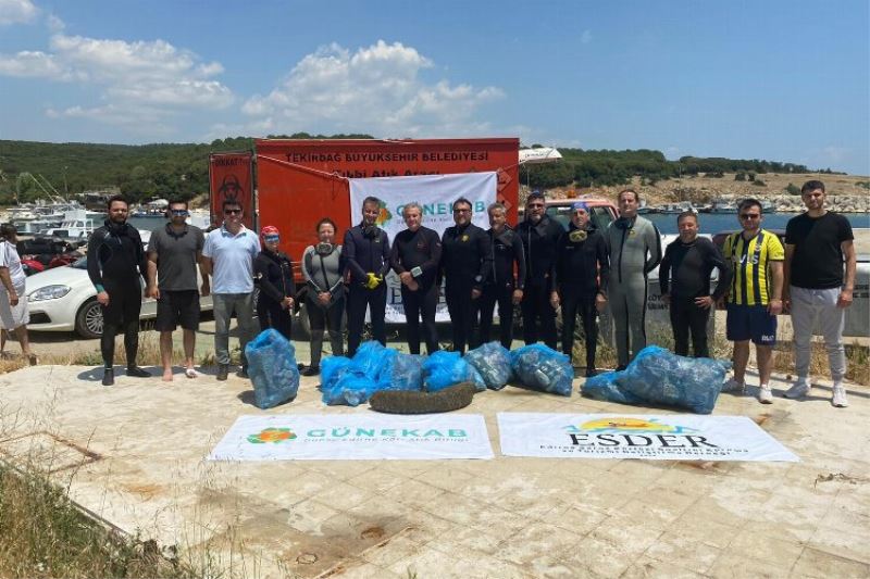 Edirne İbrice sahilinde deniz dibi temizliği