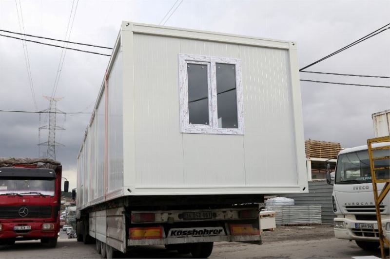 Kocaeli, Sahra Hastanesi için konteynerleri Hatay