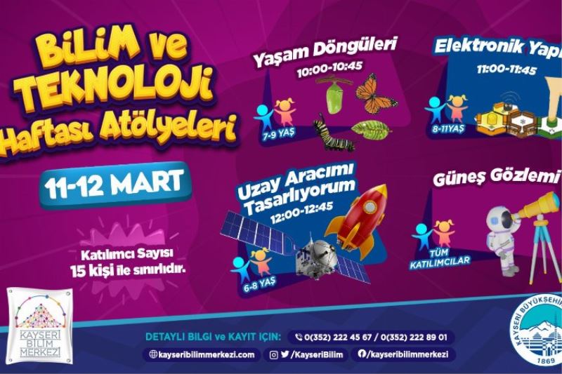 Kayseri Bilim merkezinde atölye için kayıt zamanı